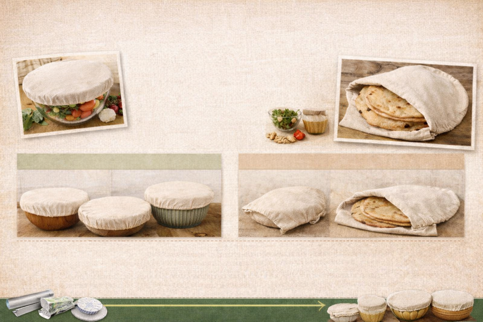 One Small Switch. Massive Impact — Unbleached Cotton Bowl Covers & Roti Wraps by Aksobha