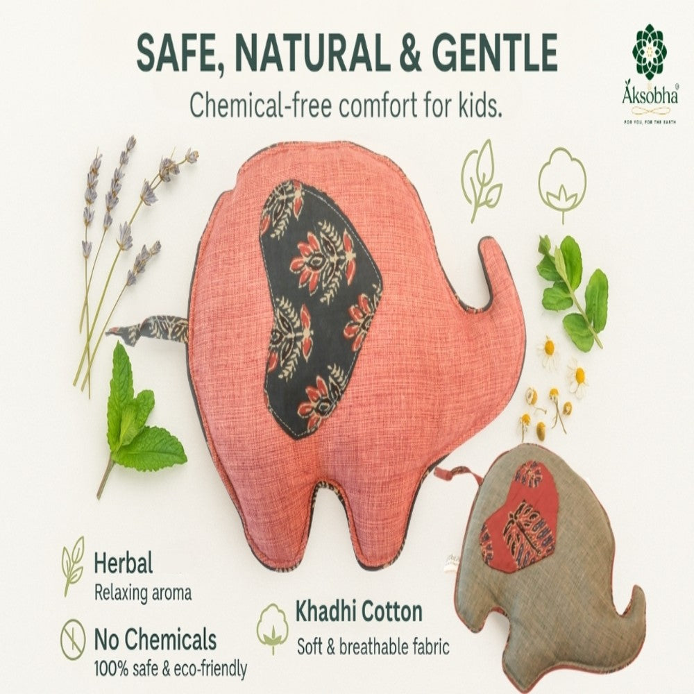Cuddly Elephant Kids' Herbal Hot & Cold Therapy Pack – Natural Pain Relief for Children