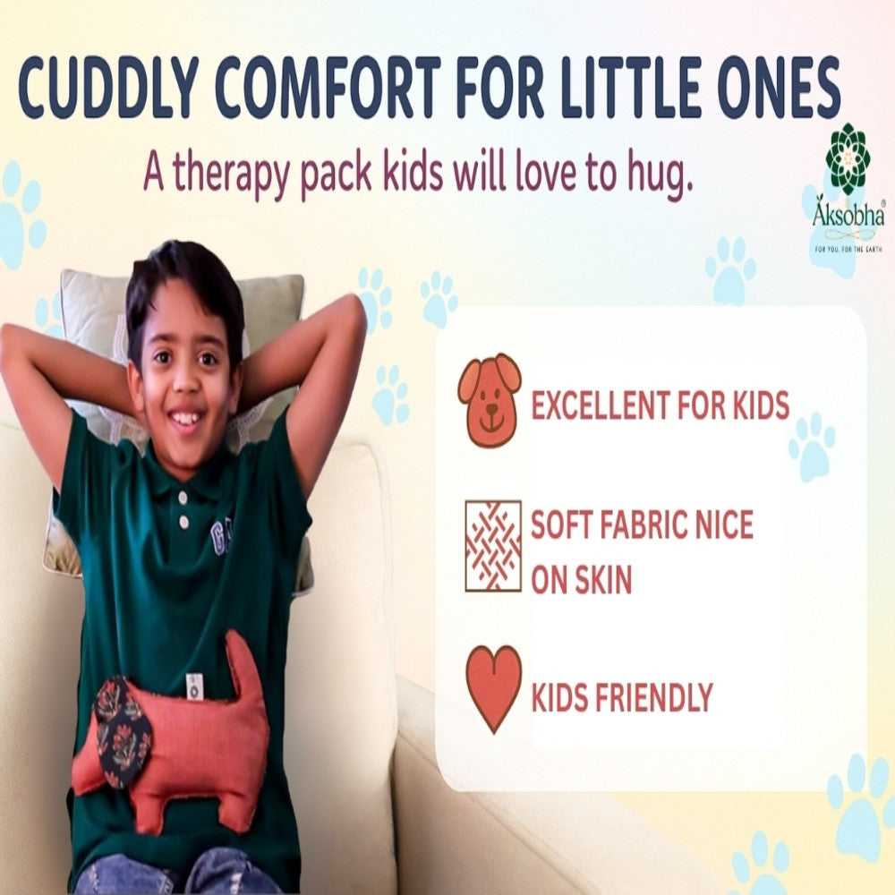Kids' Cuddly Dog Herbal Hot & Cold Therapy Pack – Natural Pain Relief for Children