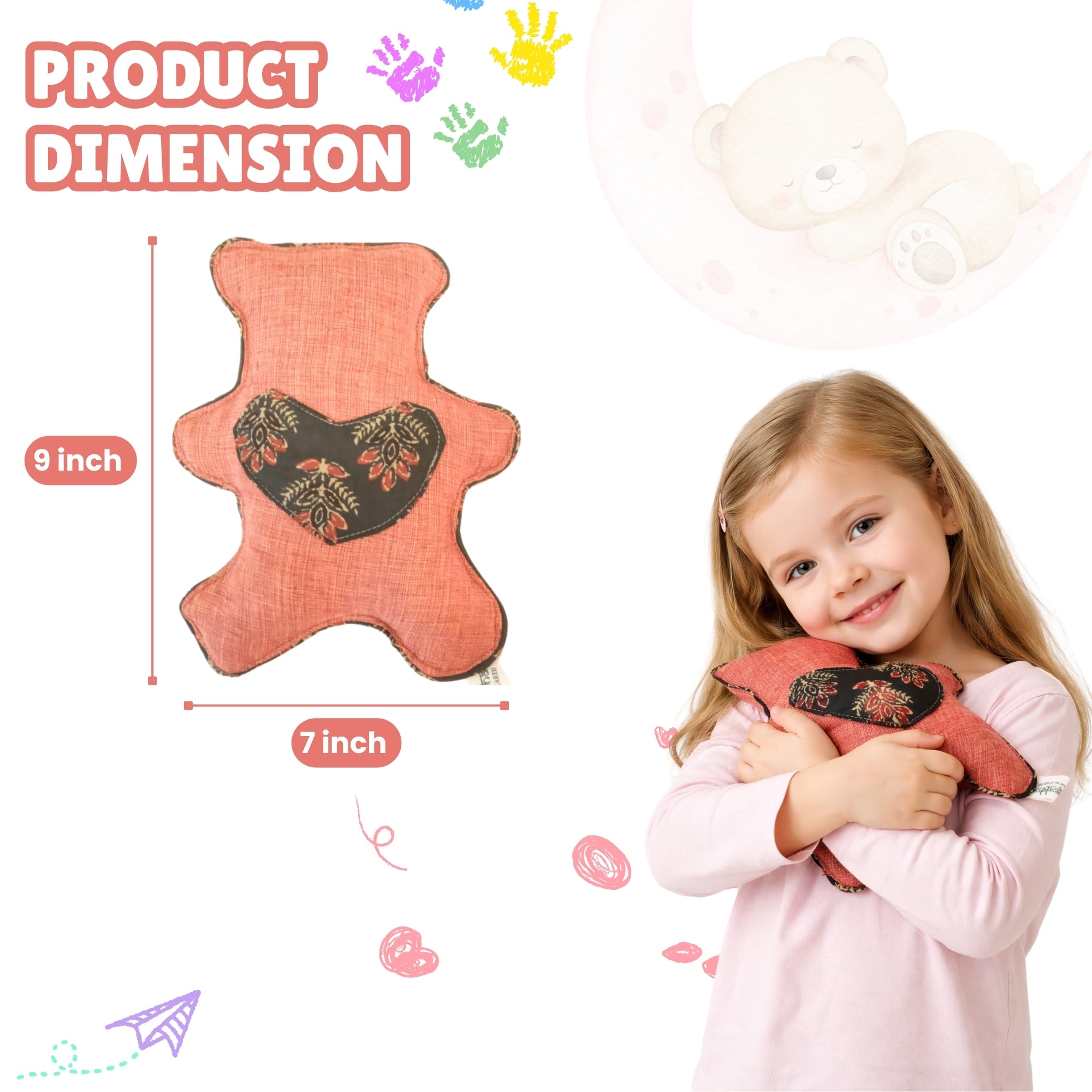 Kids' Cuddly Teddy Bear Herbal Hot & Cold Therapy Pack – Natural Pain Relief for Children