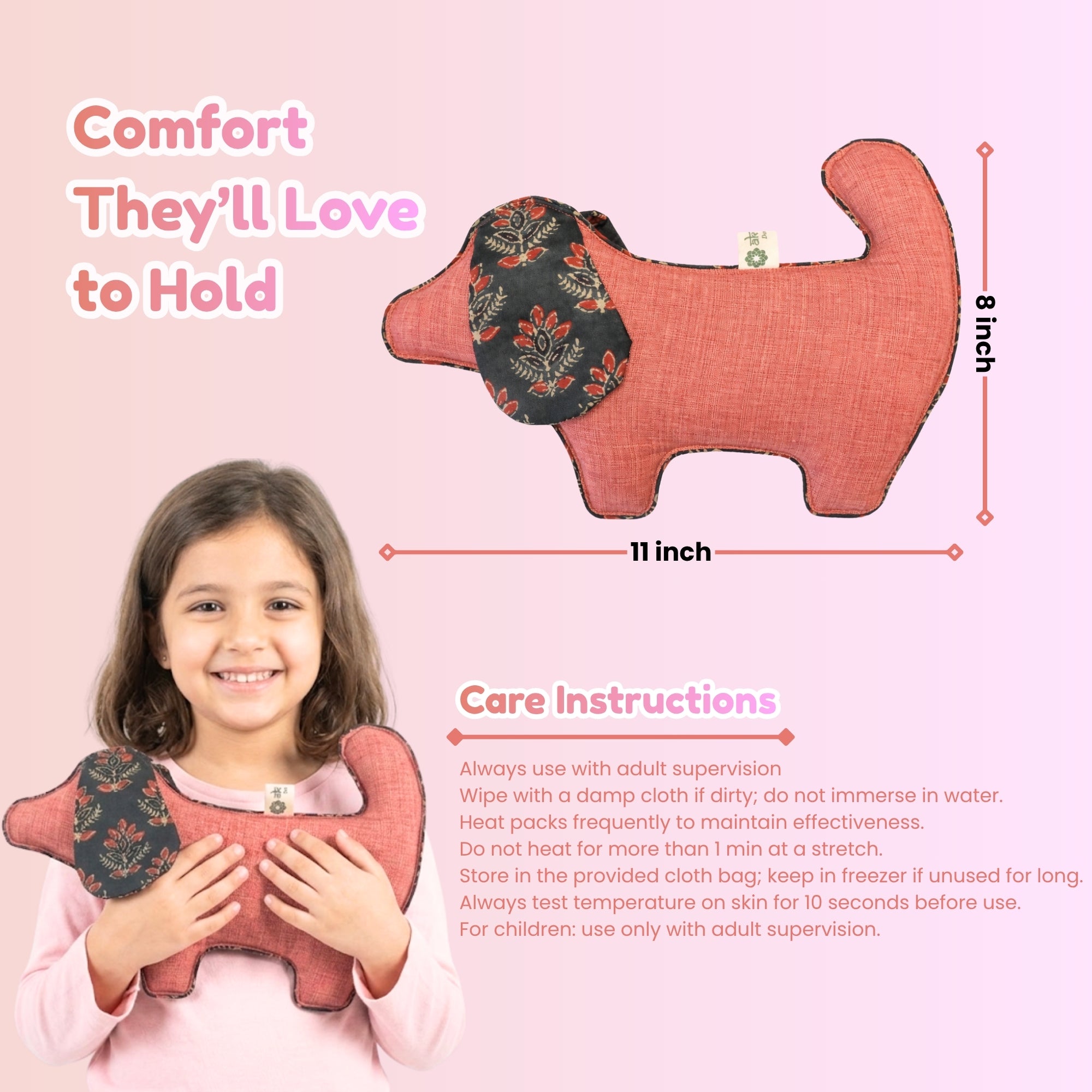 Kids' Cuddly Dog Herbal Hot & Cold Therapy Pack – Natural Pain Relief for Children