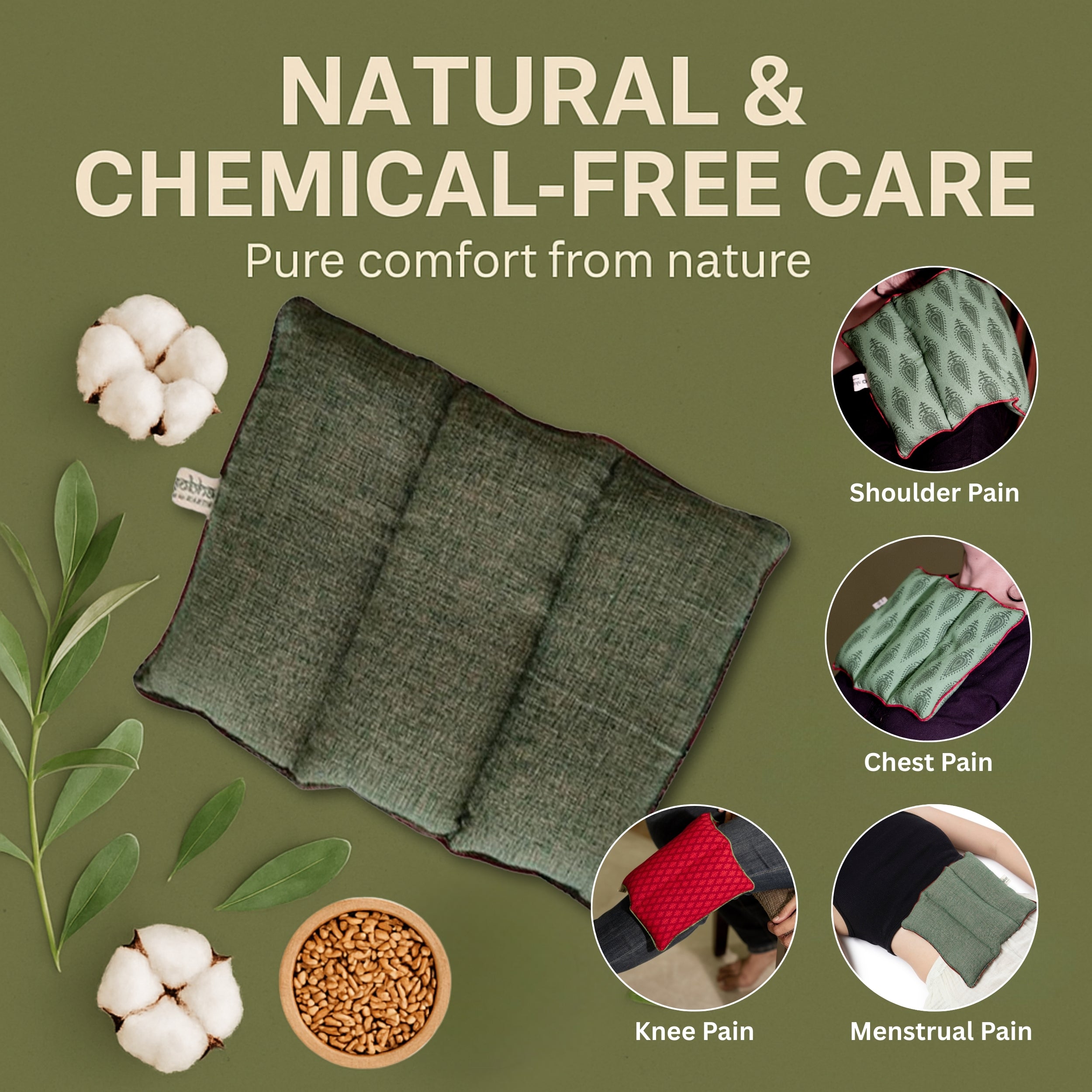 Herbal Microwavable Heating Pad for Multipurpose Pain Relief | Hot & Cold Therapy for Natural Healing