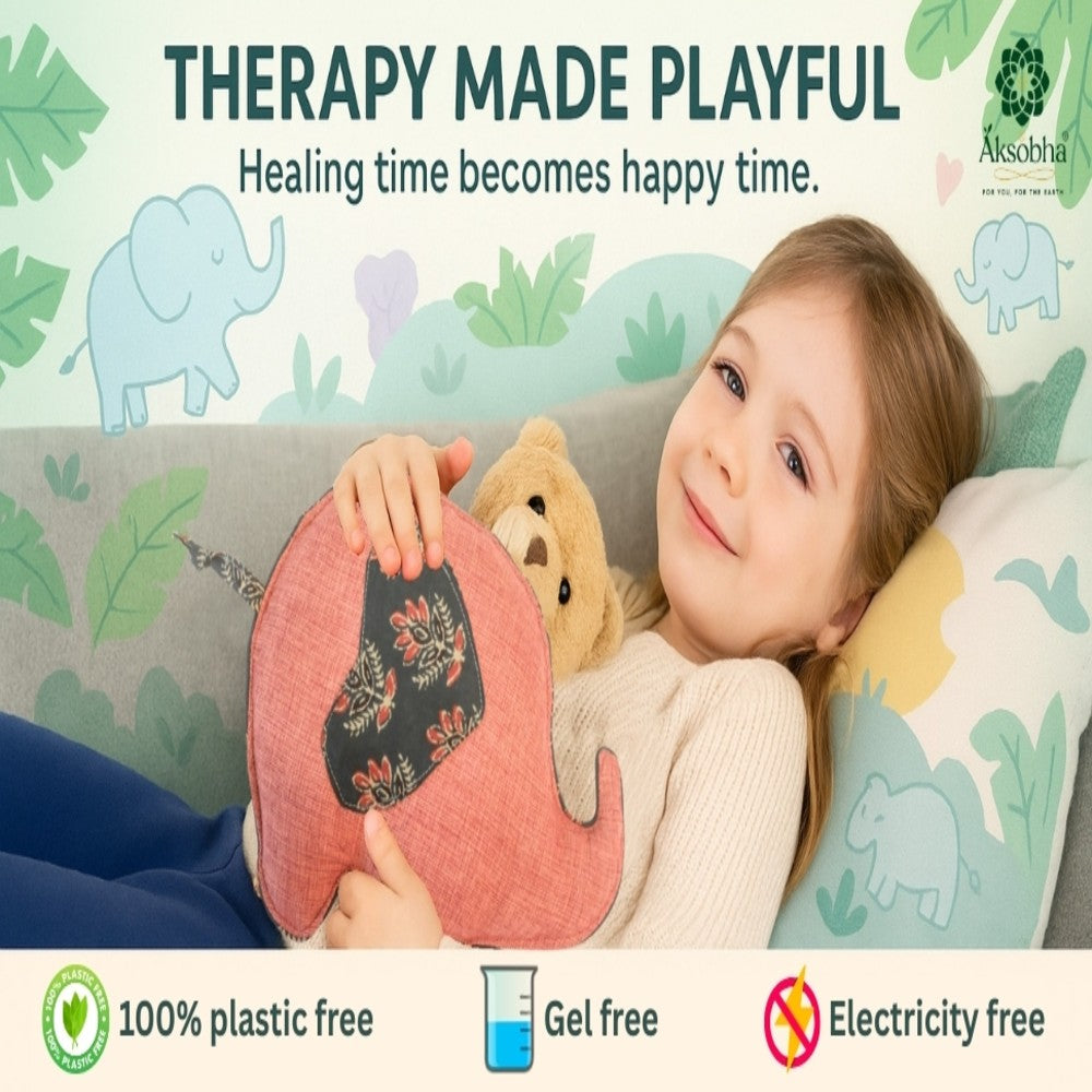 Cuddly Elephant Kids' Herbal Hot & Cold Therapy Pack – Natural Pain Relief for Children