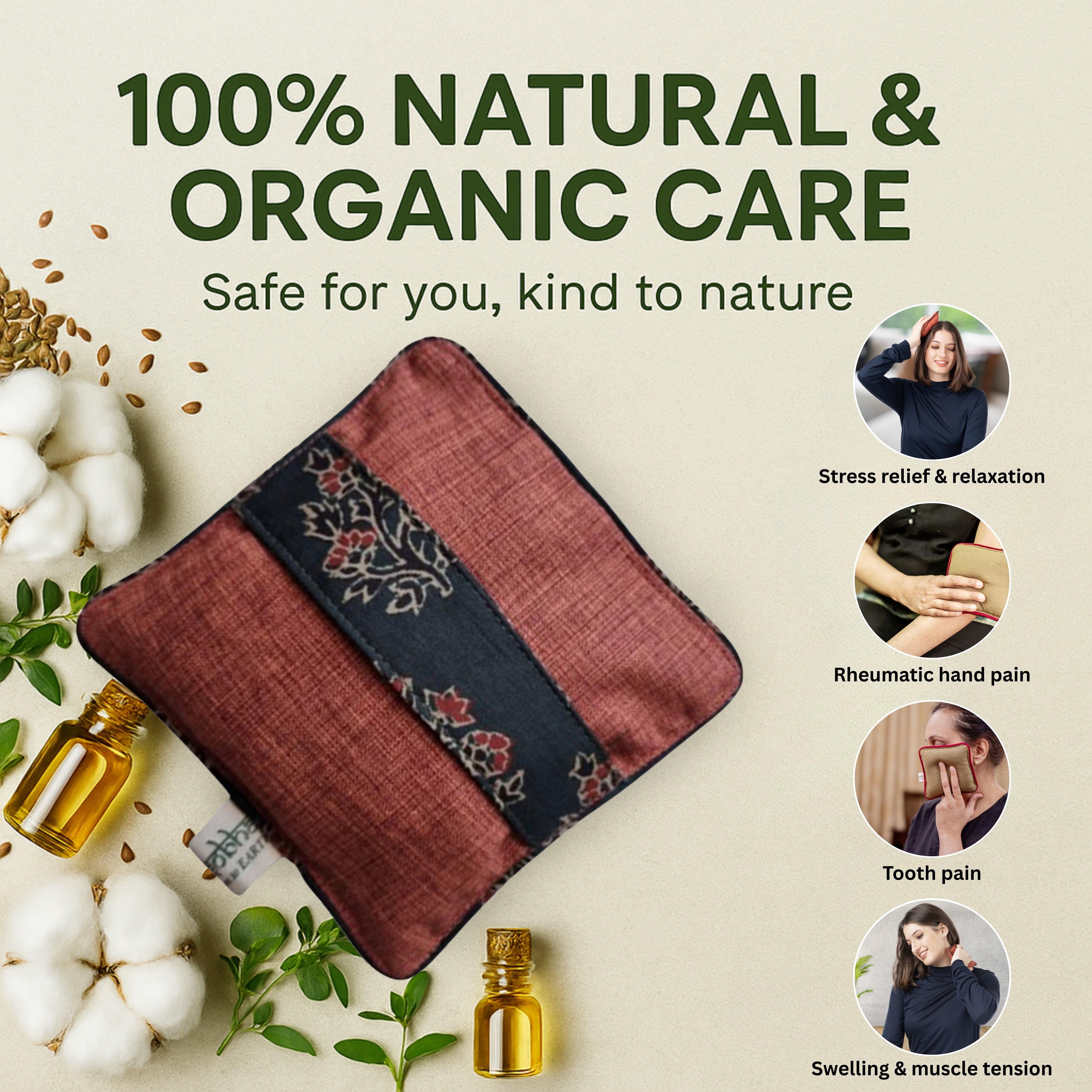 Tooth & Rheumatic Pain Relief Herbal Microwavable Heating Pad – Natural Comfort for Quick Relief!