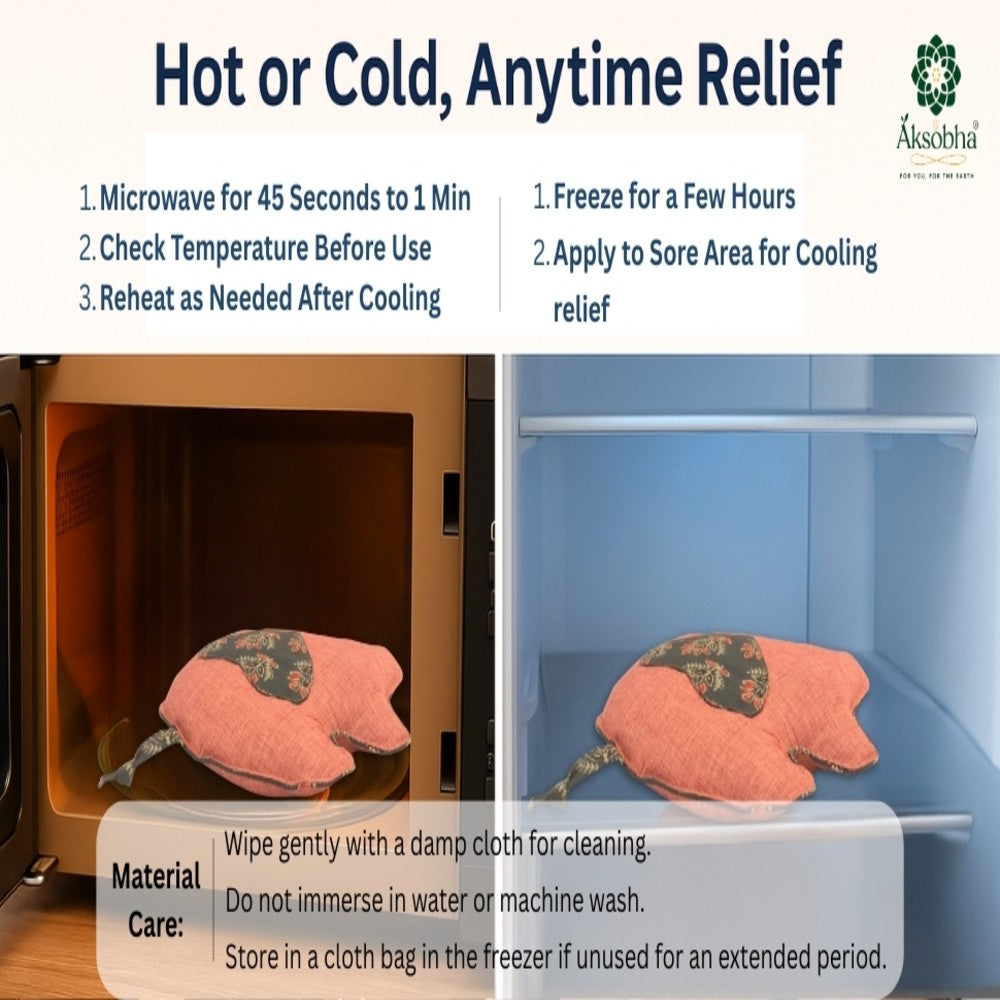 Cuddly Elephant Kids' Herbal Hot & Cold Therapy Pack – Natural Pain Relief for Children