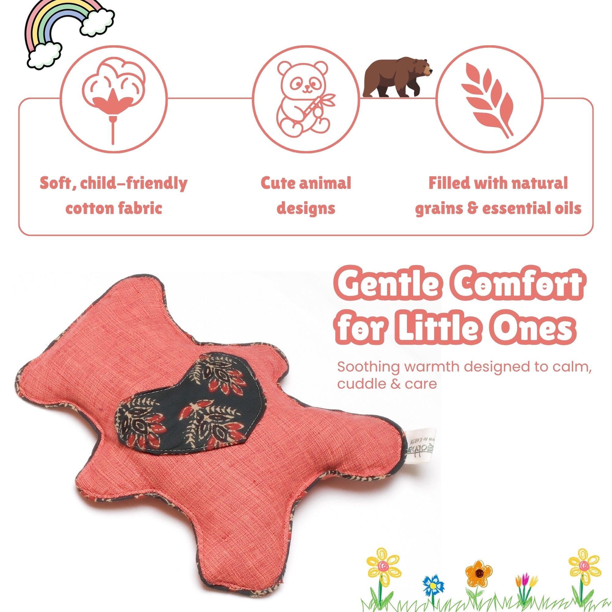 Kids' Cuddly Teddy Bear Herbal Hot & Cold Therapy Pack – Natural Pain Relief for Children