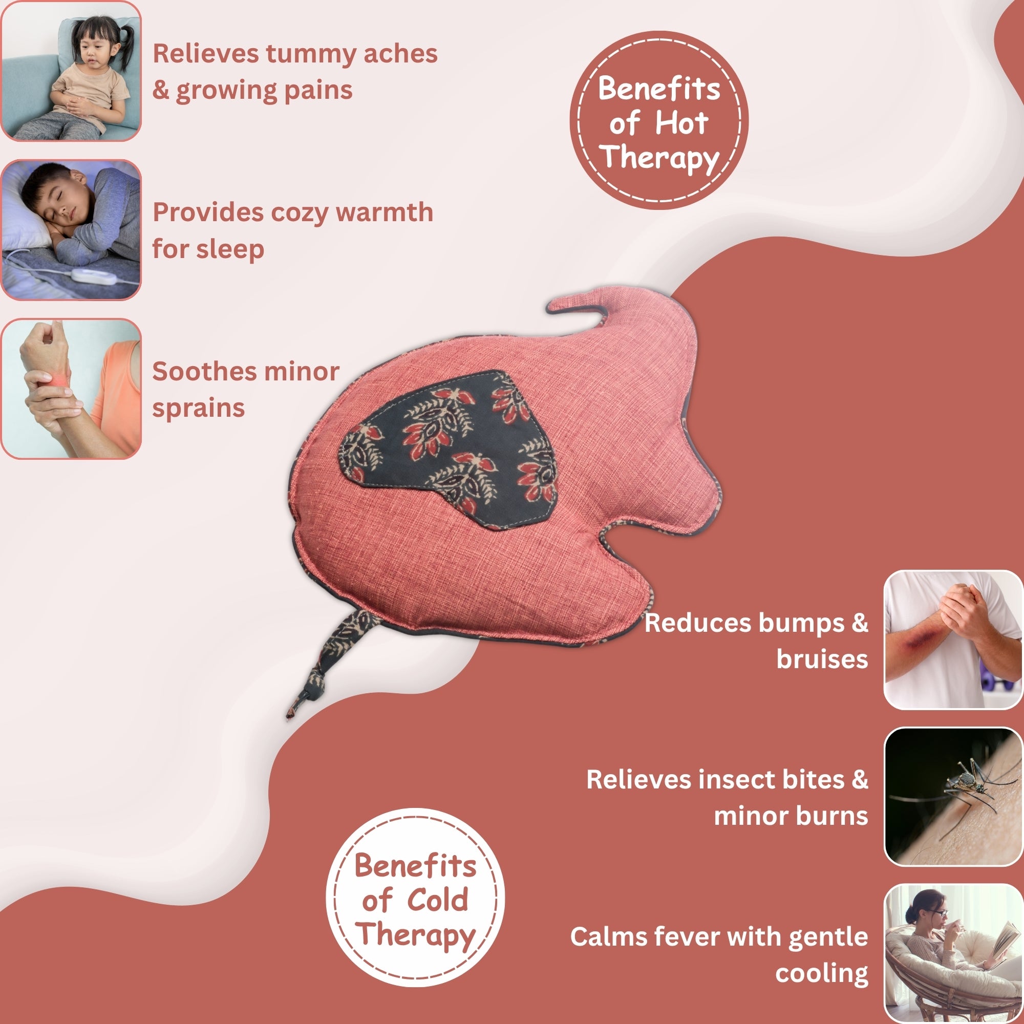 Cuddly Elephant Kids' Herbal Hot & Cold Therapy Pack – Natural Pain Relief for Children