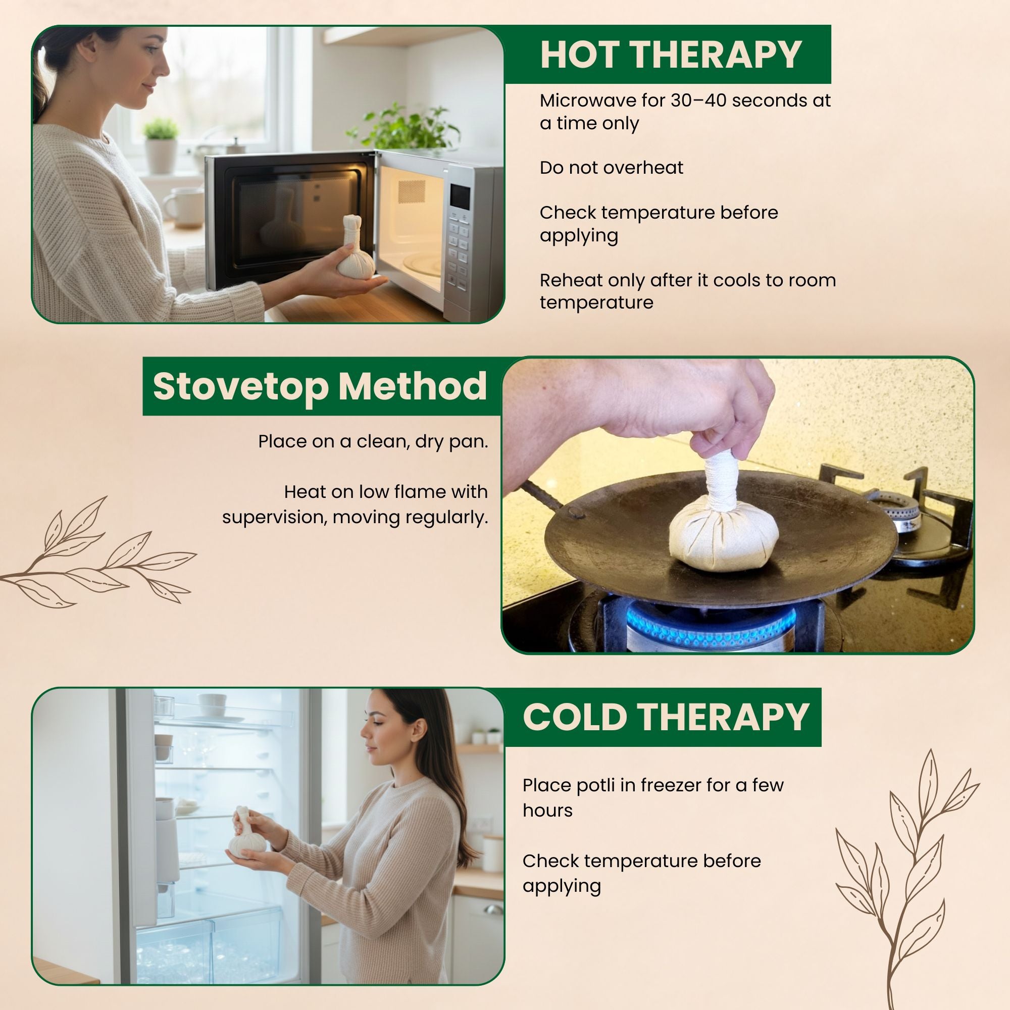 Aksobha Herbal Microwavable Heating Potli Ball with 5ml Pure Peppermint Essential Oil | Natural Pain Relief | Sinus, Congestion, Headache, Ear Pain, Eye Stress Relief | Reusable Hot Compress