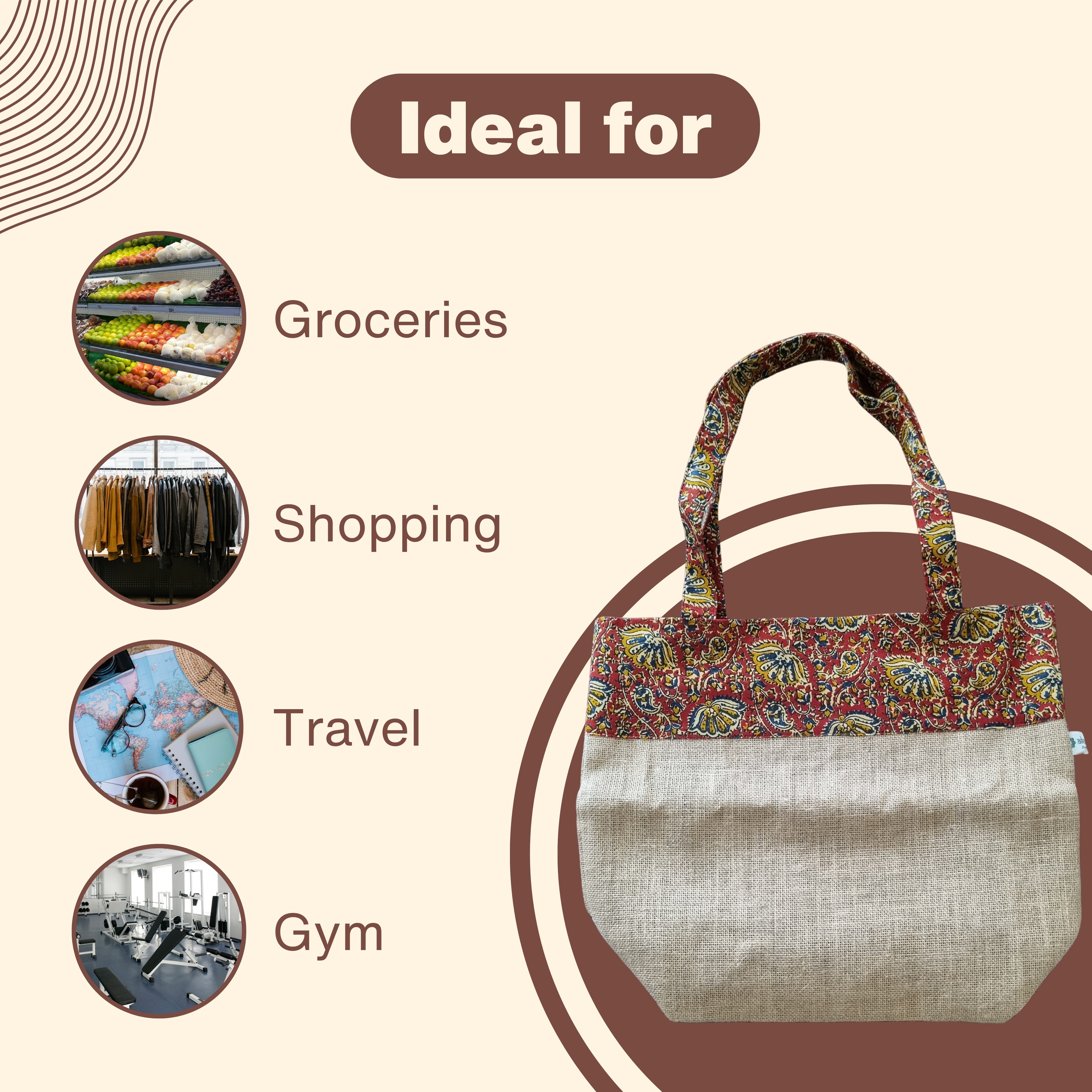 Eco-Friendly Jute Grocery Bag | Reusable Shopping Tote | Sustainable & Durable