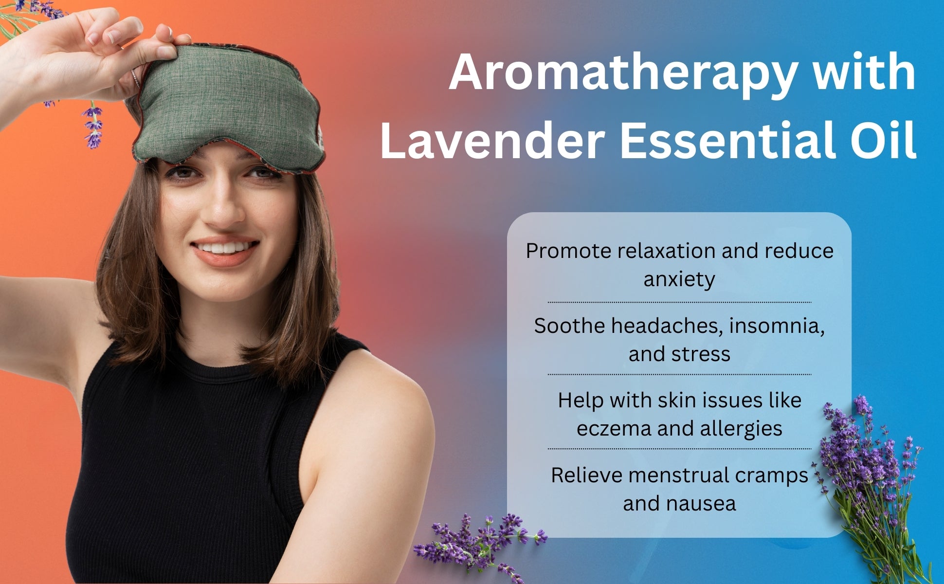 Aksobha Eye Mask for Puffy Eyes, Headaches & Sleep | Hot & Cold Microwaveable Therapy Pack with Lavender Oil 15 ml| Eco-Friendly & Reusable
