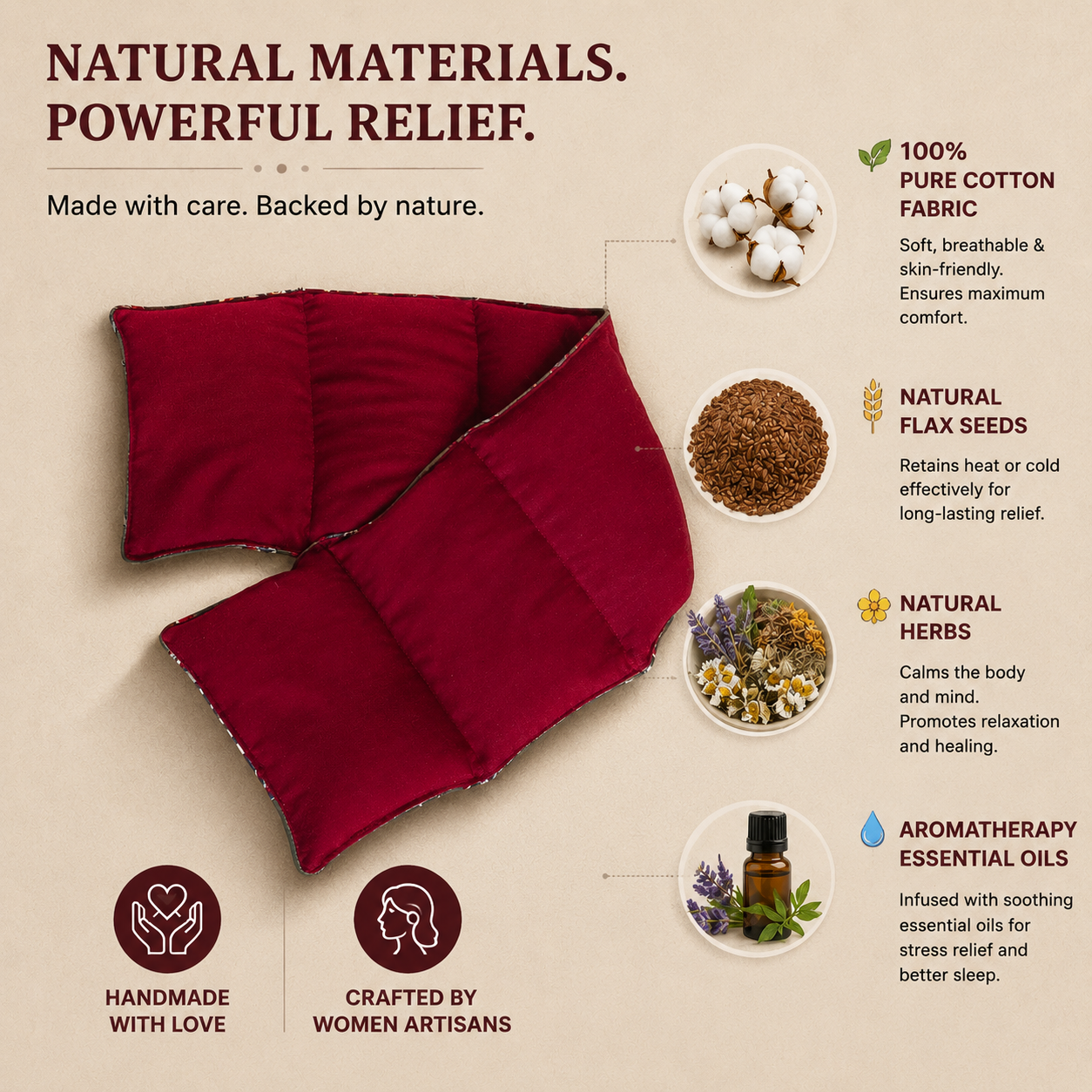 Neck Pain Relief Herbal Microwavable Heating Pad