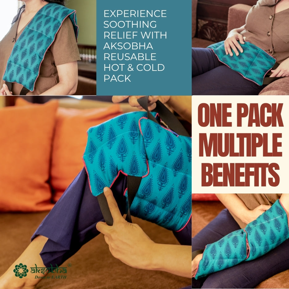 Multipurpose Pain Relief Flexible Long Herbal Microwavable Heating Pad – Hot & Cold Therapy Pack for Neck, Shoulders, Back & Cramps