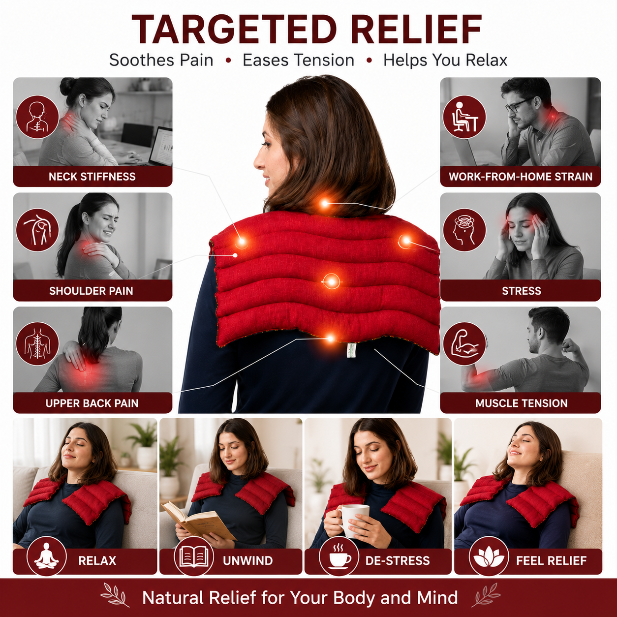 Shoulder/Neck Pain Relief Herbal Microwavable Heating Pad