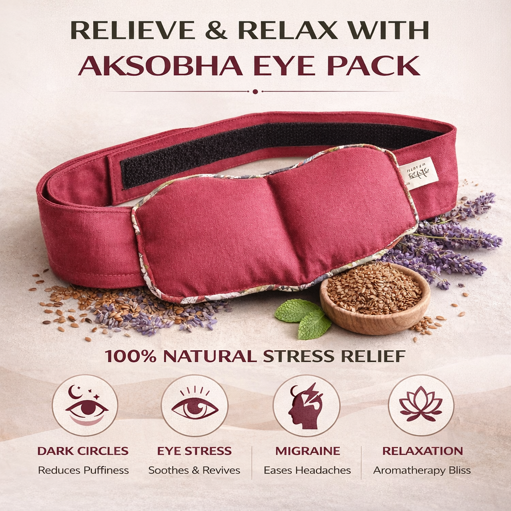Eye Stress & Pain Relief Herbal Microwavable Heating Pad with Adjustable Strap