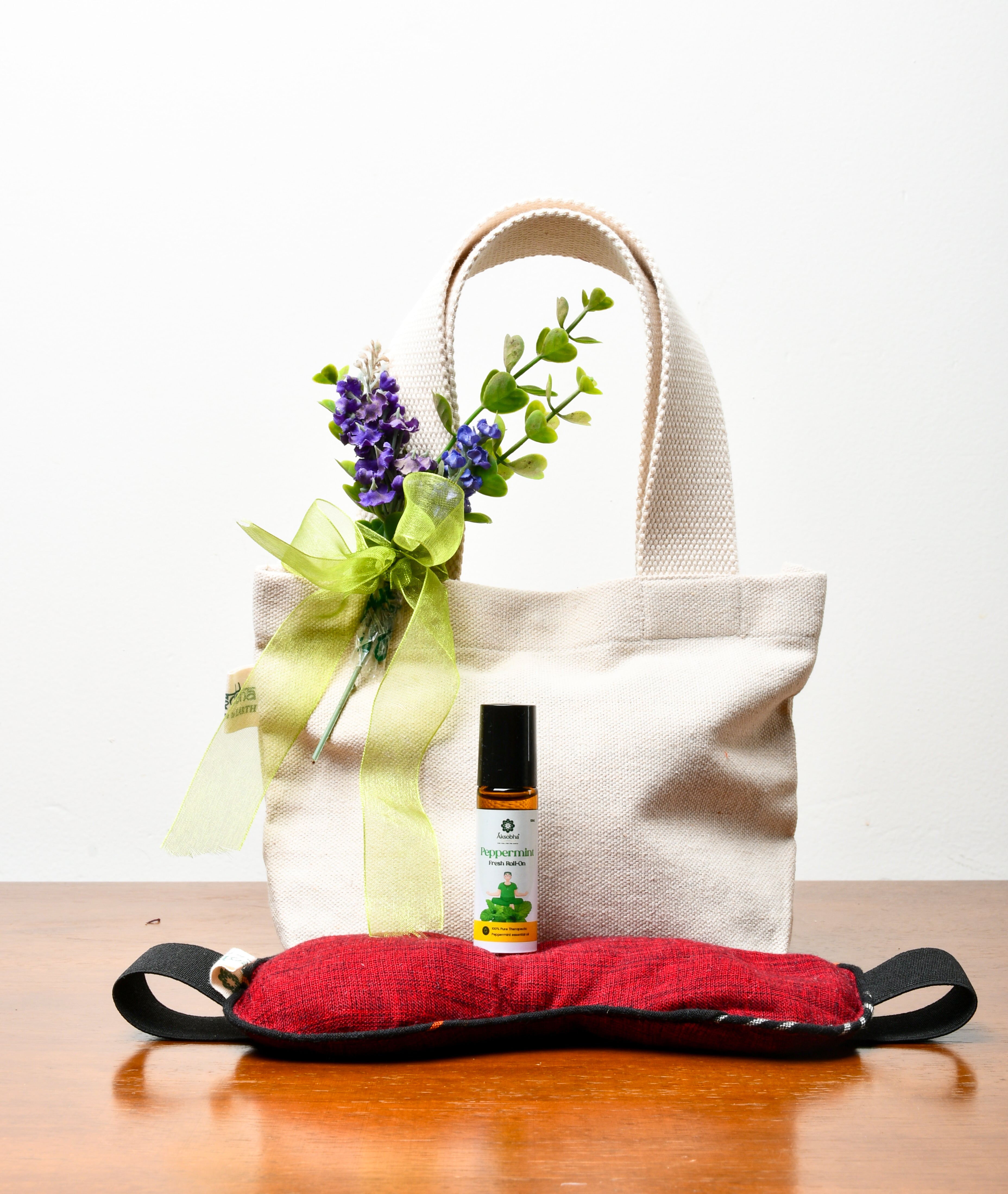 Sparsh Collection Gift Hamper | Eye Pack + Lavender Roll-On (10 ml) + Cotton Gift Bag