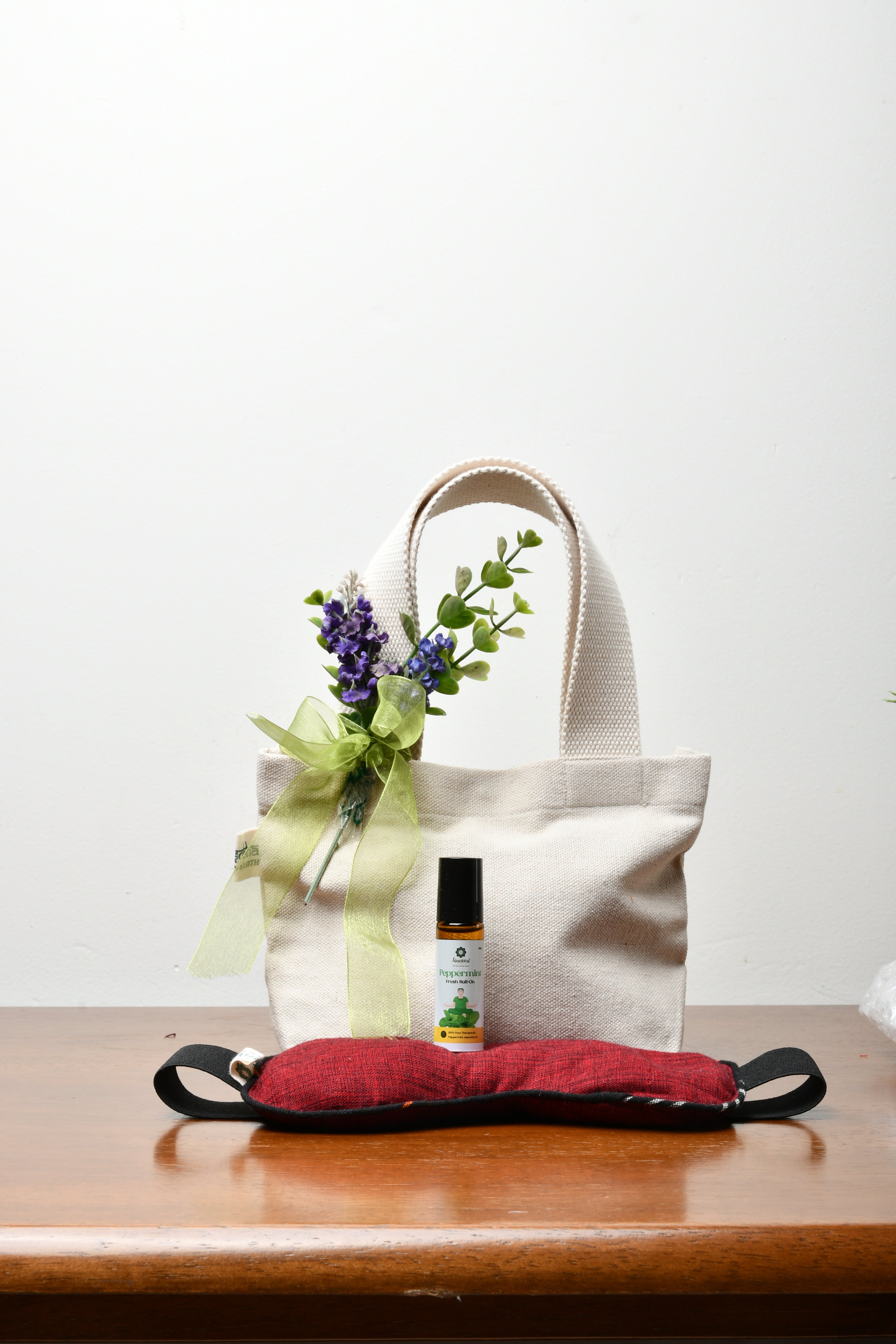 Sparsh Collection Gift Hamper | Eye Pack + Lavender Roll-On (10 ml) + Cotton Gift Bag