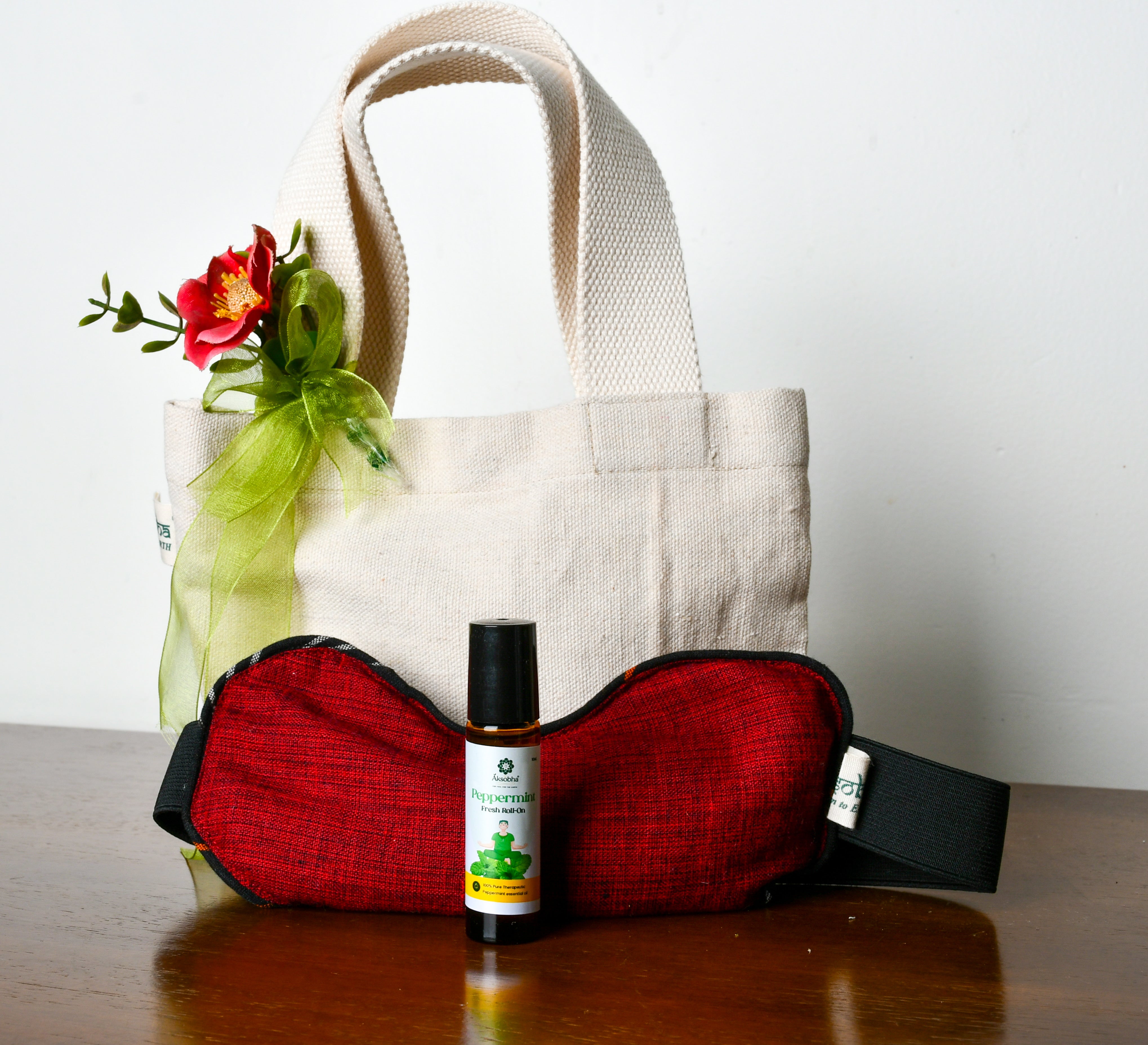 Sparsh Collection Gift Hamper | Eye Pack + Lavender Roll-On (10 ml) + Cotton Gift Bag