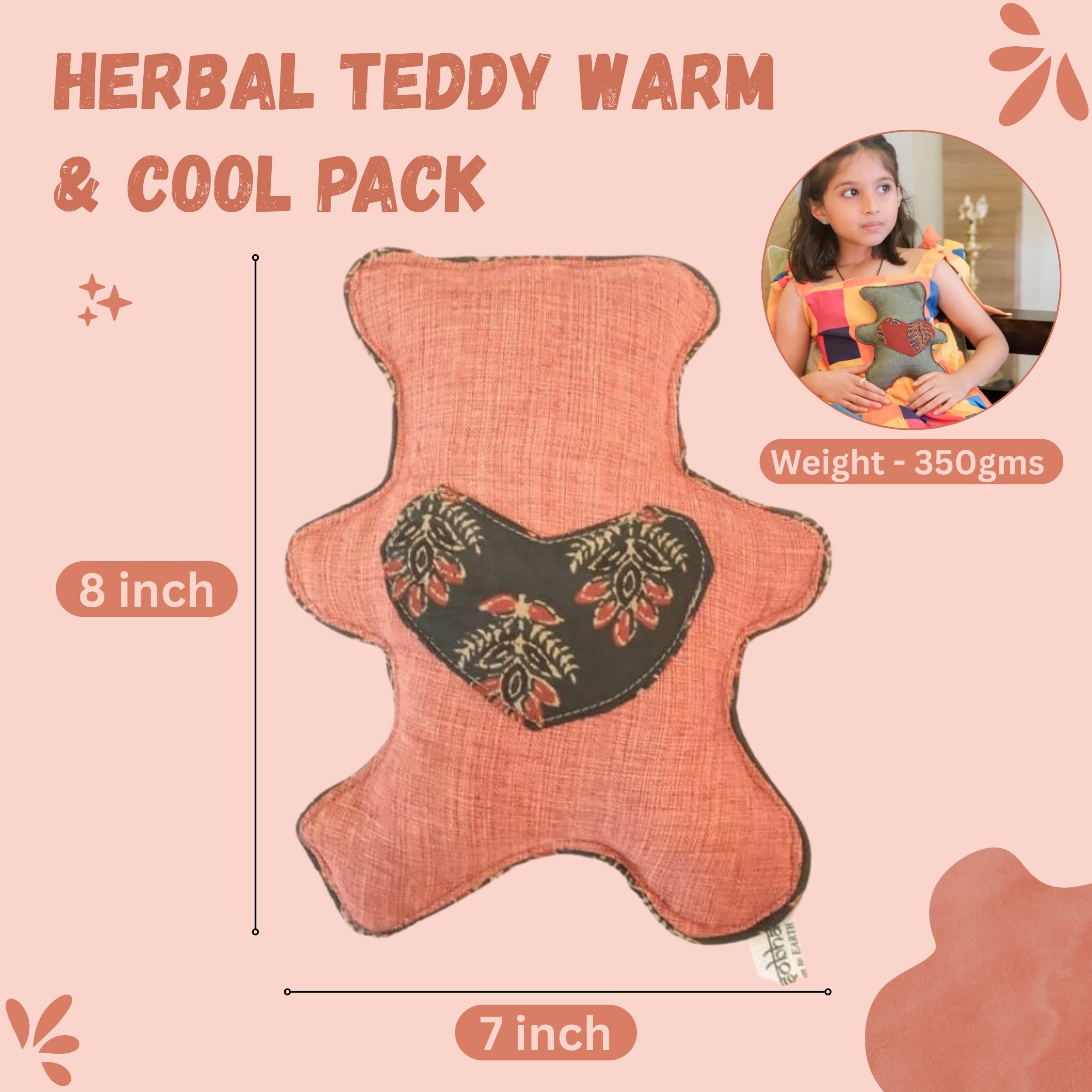Kids' Cuddly Teddy Bear Herbal Hot & Cold Therapy Pack – Natural Pain Relief for Children
