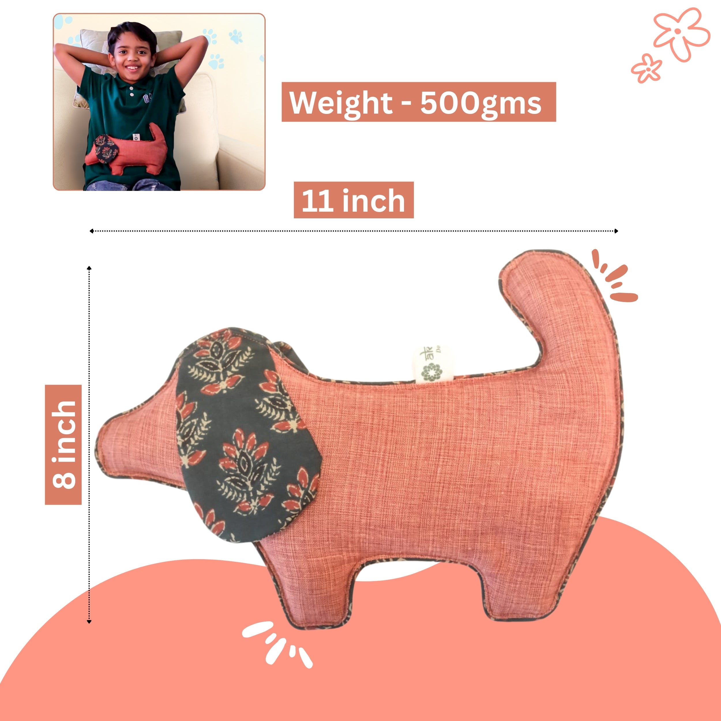 Kids' Cuddly Dog Herbal Hot & Cold Therapy Pack – Natural Pain Relief for Children