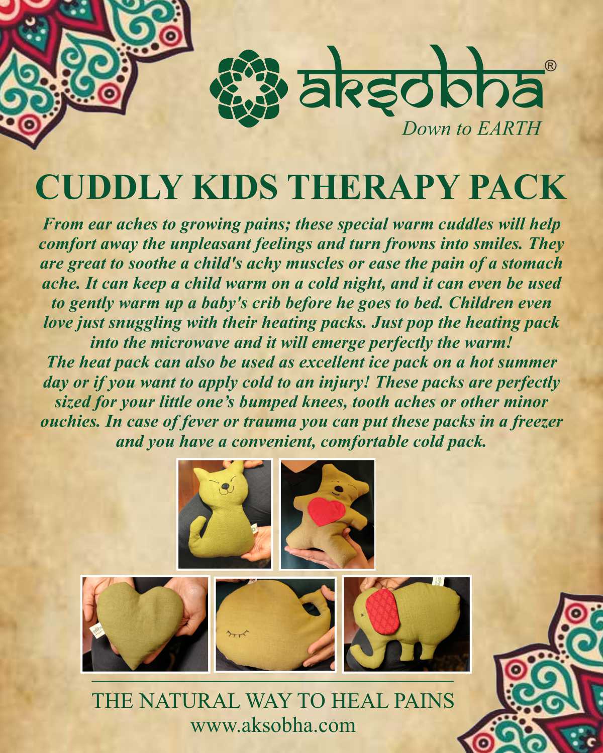 Cuddly Elephant Herbal Hot & Cold Therapy Pack for Kids