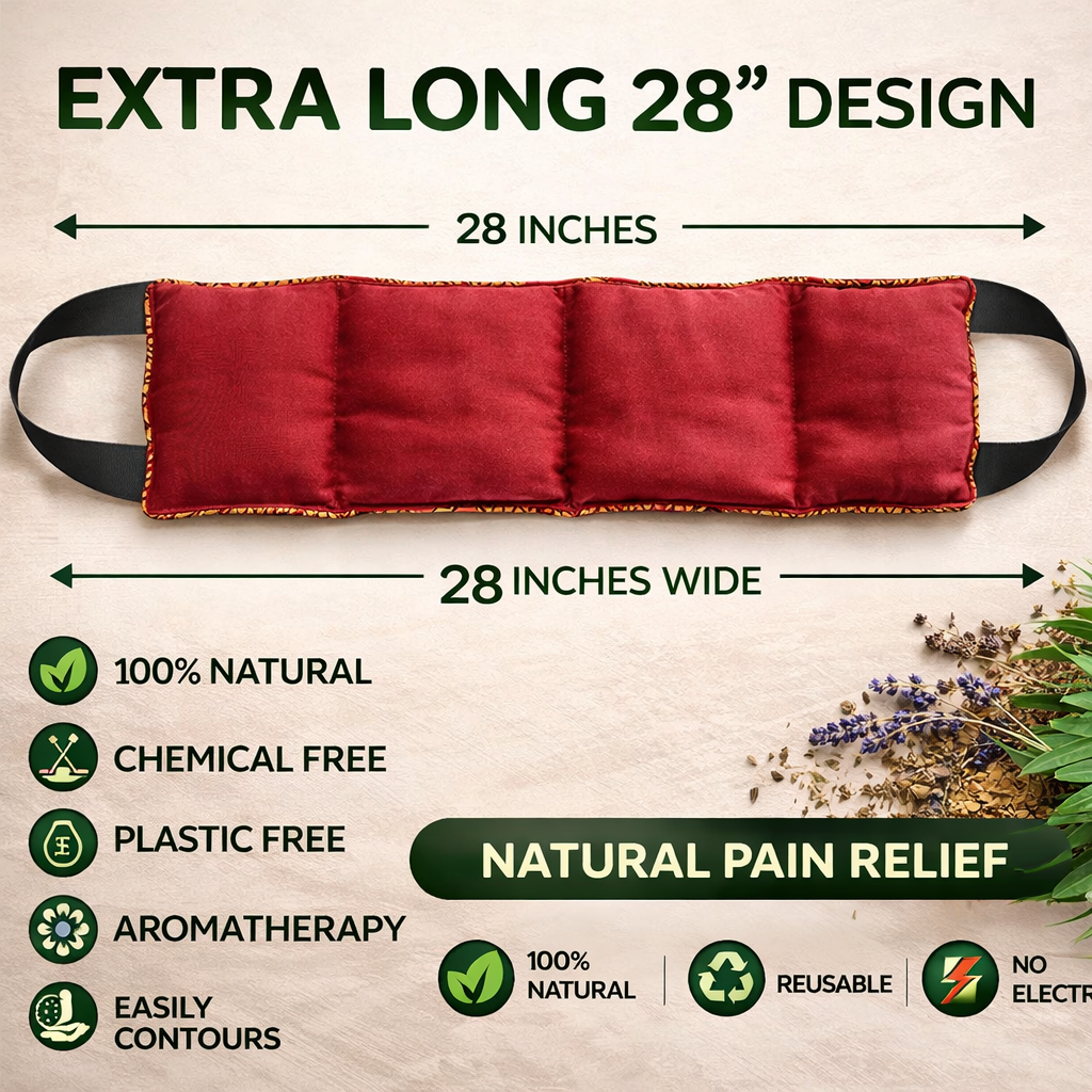 Multipurpose Pain Relief Flexible Long Herbal Microwavable Heating Pad – Hot & Cold Therapy Pack for Neck, Shoulders, Back & Cramps