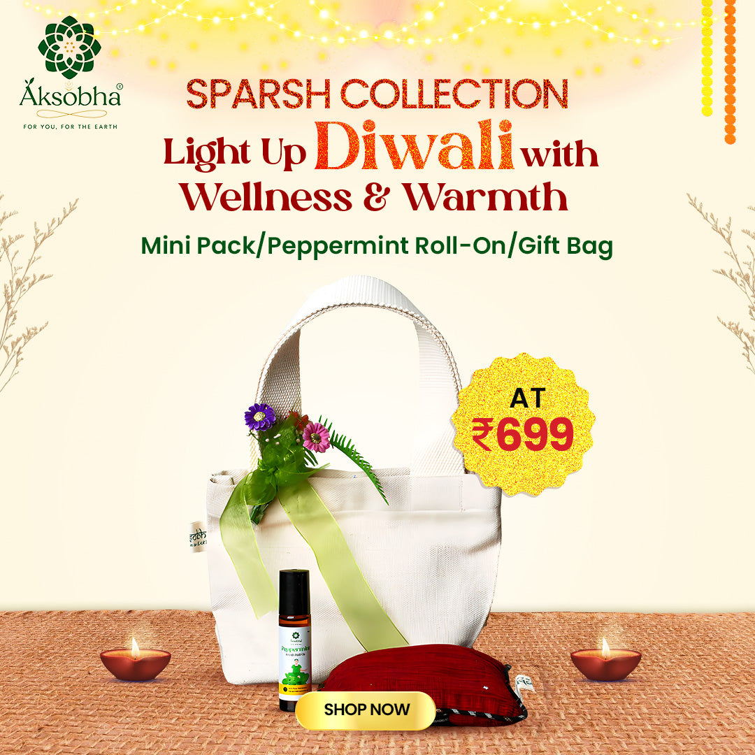 Sparsh Collection Gift Hamper | Mini Herbal Pack + Peppermint Roll-On + Cotton Gift Bag