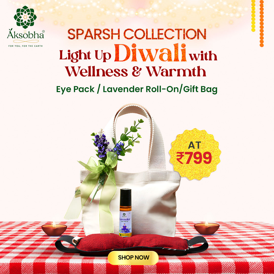 Sparsh Collection Gift Hamper | Eye Pack + Lavender Roll-On (10 ml) + Cotton Gift Bag