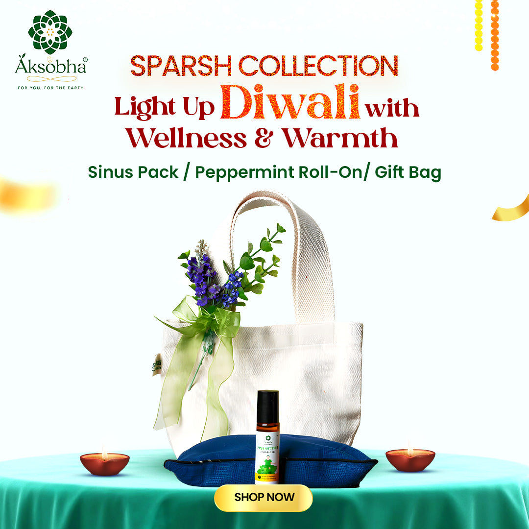 Sparsh Collection Gift Hamper | Sinus Relief Pack + Peppermint Roll-On (10 ml) + Cotton Gift Bag