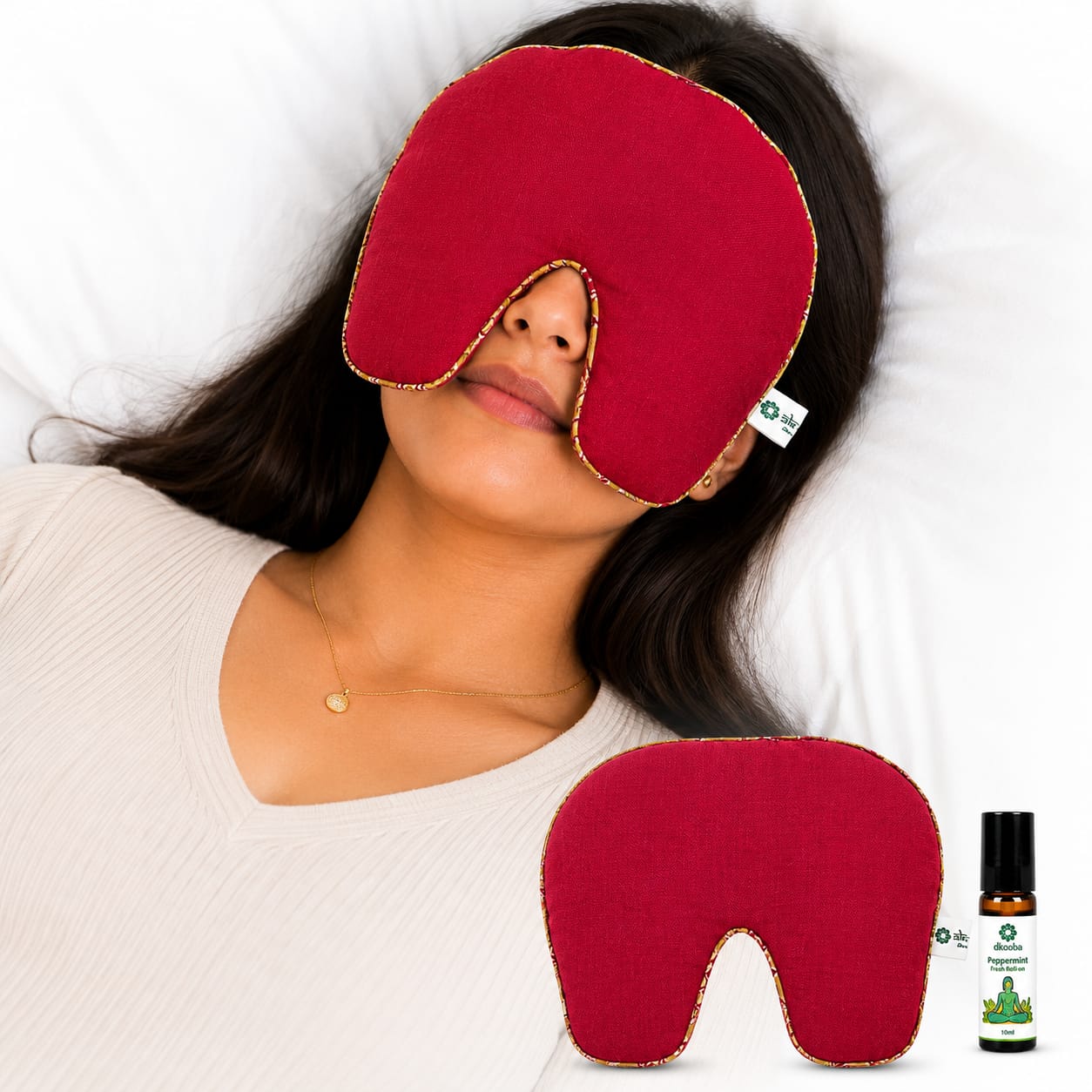 Migraine & Sinus Relief Pack | Herbal Hot & Cold Therapy for Headache, Migraine & Sinus Pressure | Natural Aromatherapy Face & Head Pack | Reusable Heating & Cooling Pack for Stress & Tension Relief