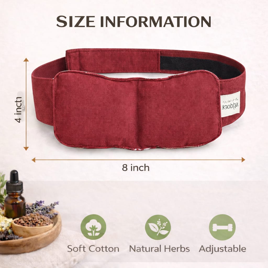 Eye Stress & Pain Relief Herbal Microwavable Heating Pad with Adjustable Strap