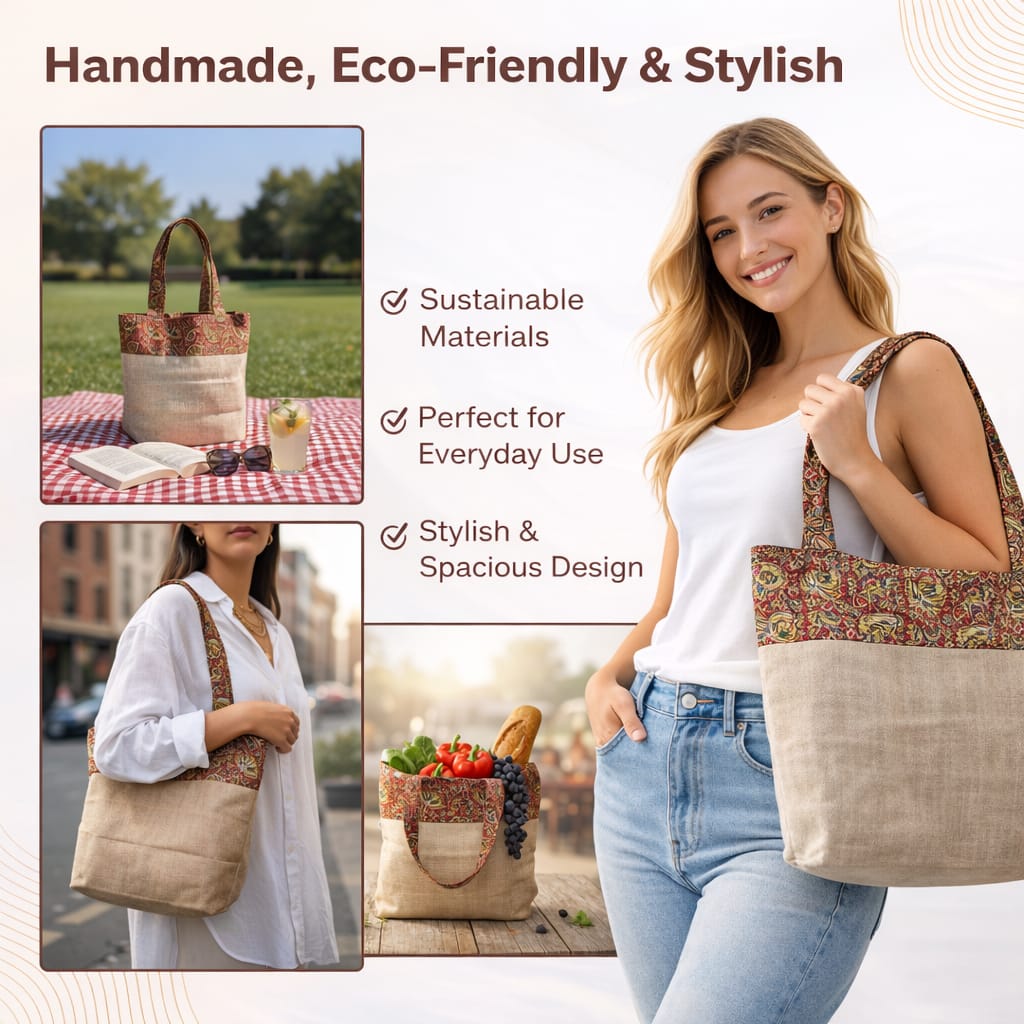 Eco-Friendly Jute Grocery Bag | Reusable Shopping Tote | Sustainable & Durable