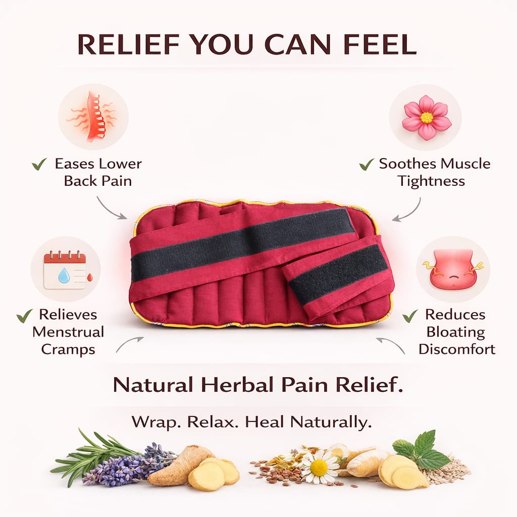 Herbal Microwavable Heating Pad for Back Pain Relief – Natural Hot and Cold Therapy