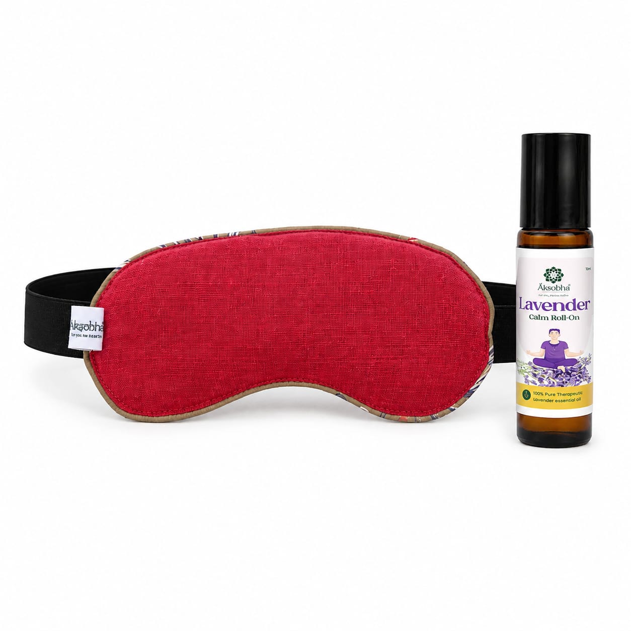 Aksobha Deep Sleep Kit | Natural Night-Time Relaxation & Better Sleep | Eye Pack + Lavender Roll-On | Hot & Cold Therapy