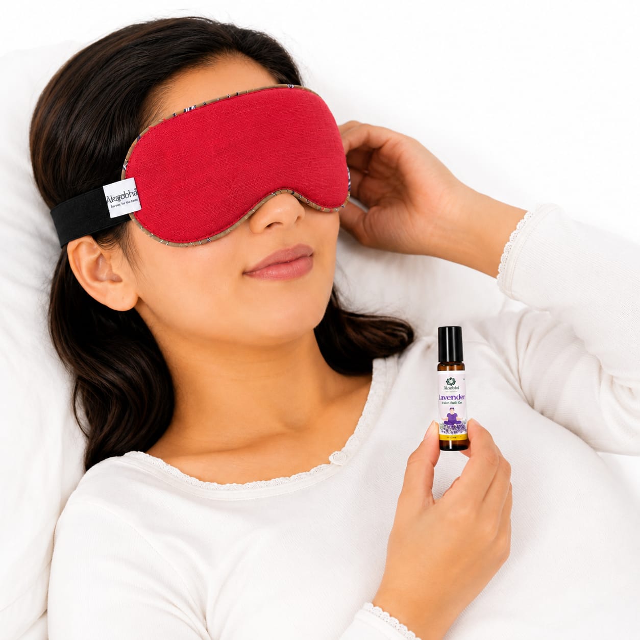 Aksobha Deep Sleep Kit | Natural Night-Time Relaxation & Better Sleep | Eye Pack + Lavender Roll-On | Hot & Cold Therapy