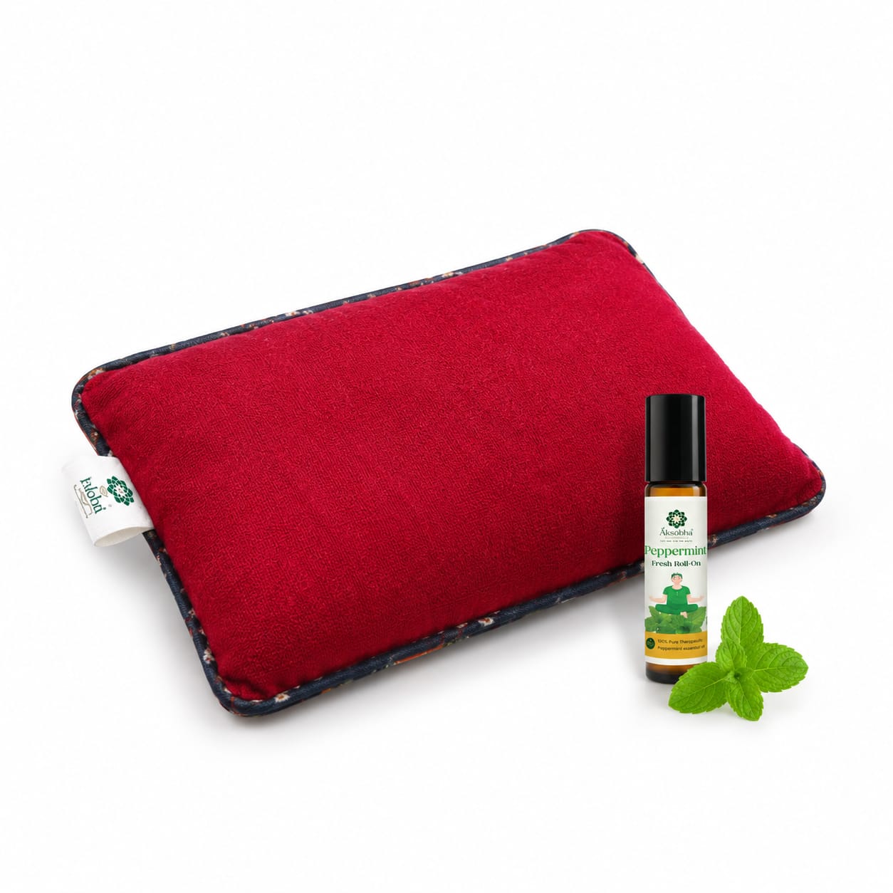 Aksobha Sinus Heating Pad – Hot & Cold Therapy for Sinus, Migraine & Cold Relief | Handmade with Seeds & 15ml Peppermint Oil | Eco-Friendly & Reusable