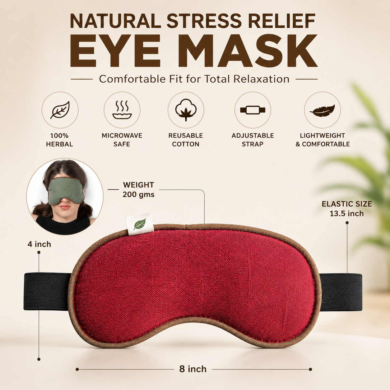 Eye Stress and Pain Relief Herbal Microwavable Heating Pad