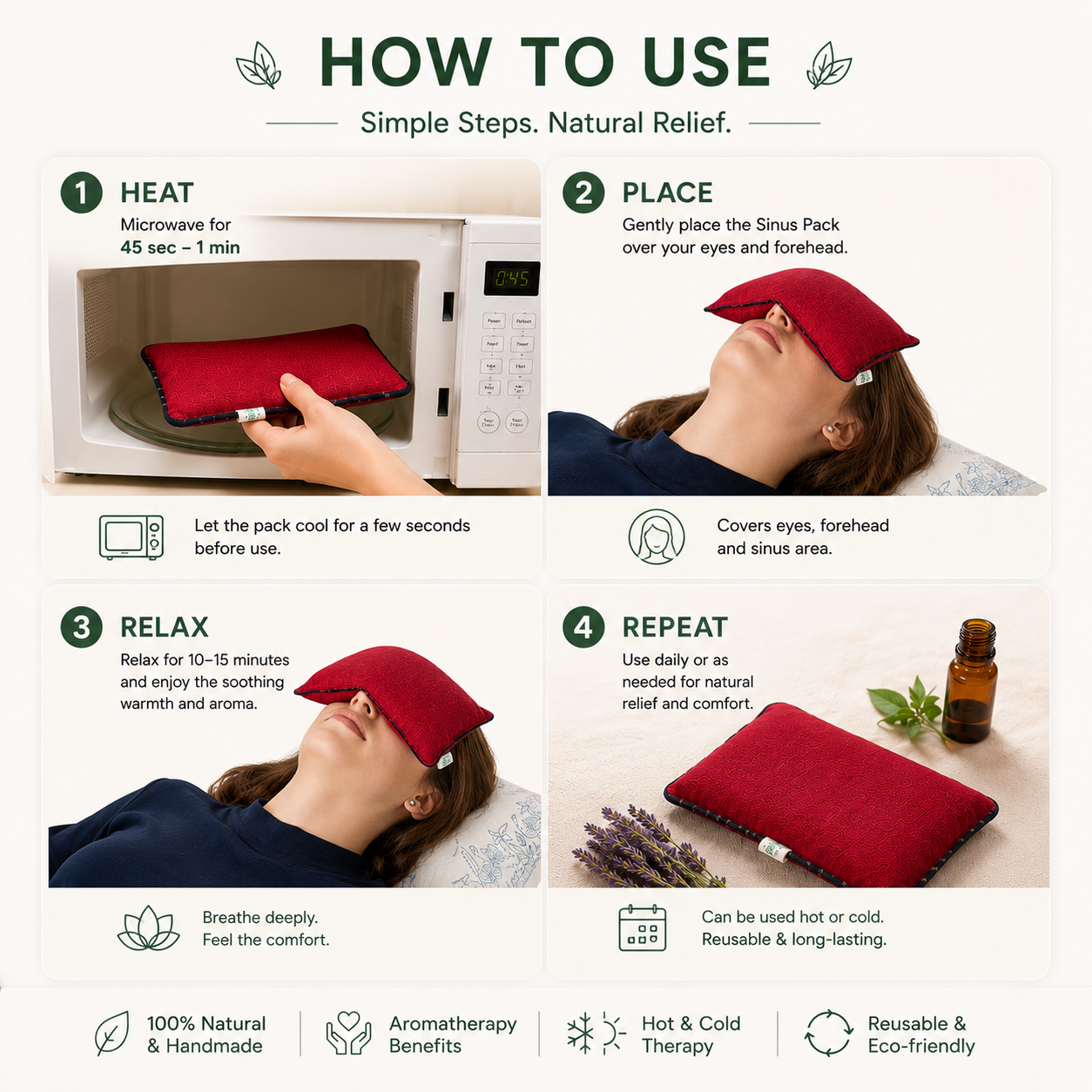 Sinus Relief Herbal Microwavable Heating Pad