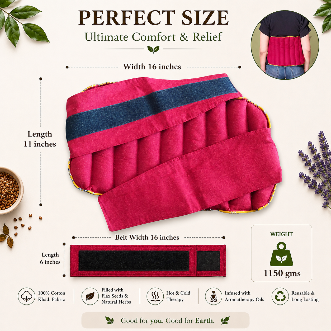 Herbal Microwavable Heating Pad for Back Pain Relief – Natural Hot and Cold Therapy