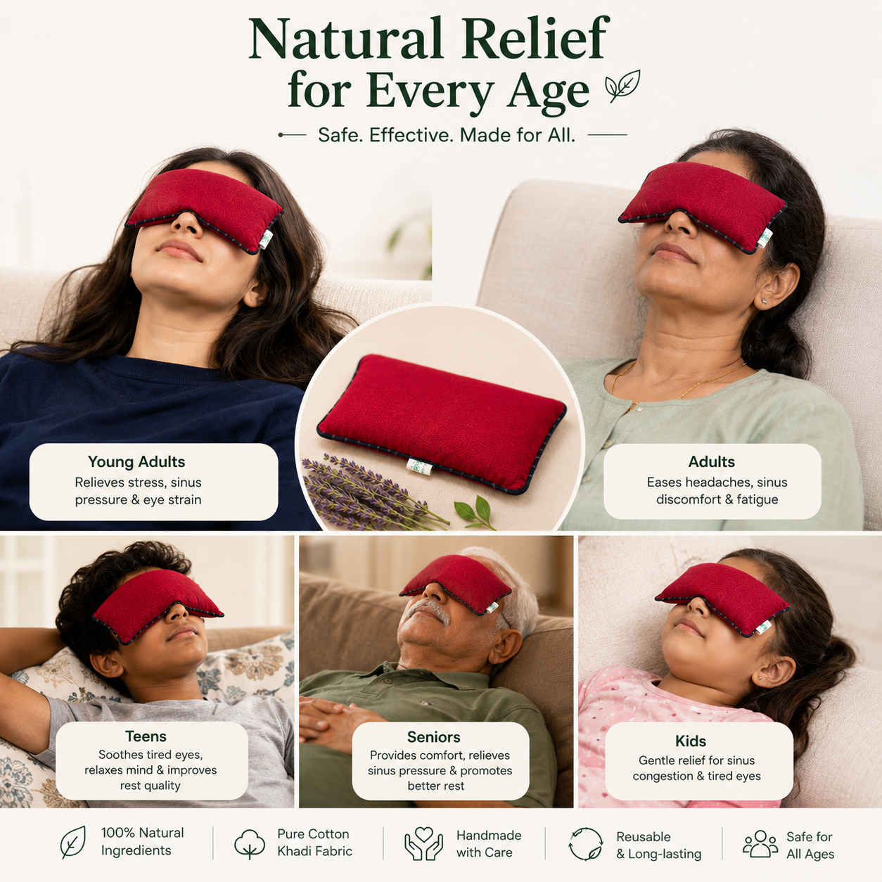 Sinus Relief Herbal Microwavable Heating Pad