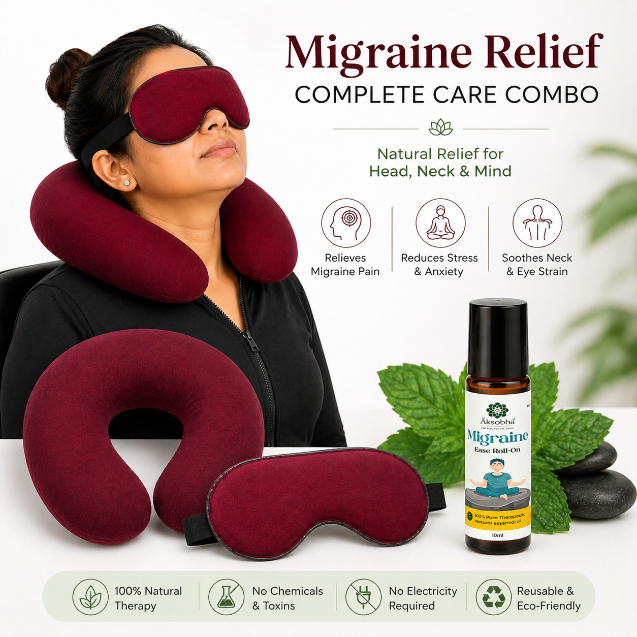 Migraine Relief Kit – Natural Headache and Stress Relief Solution