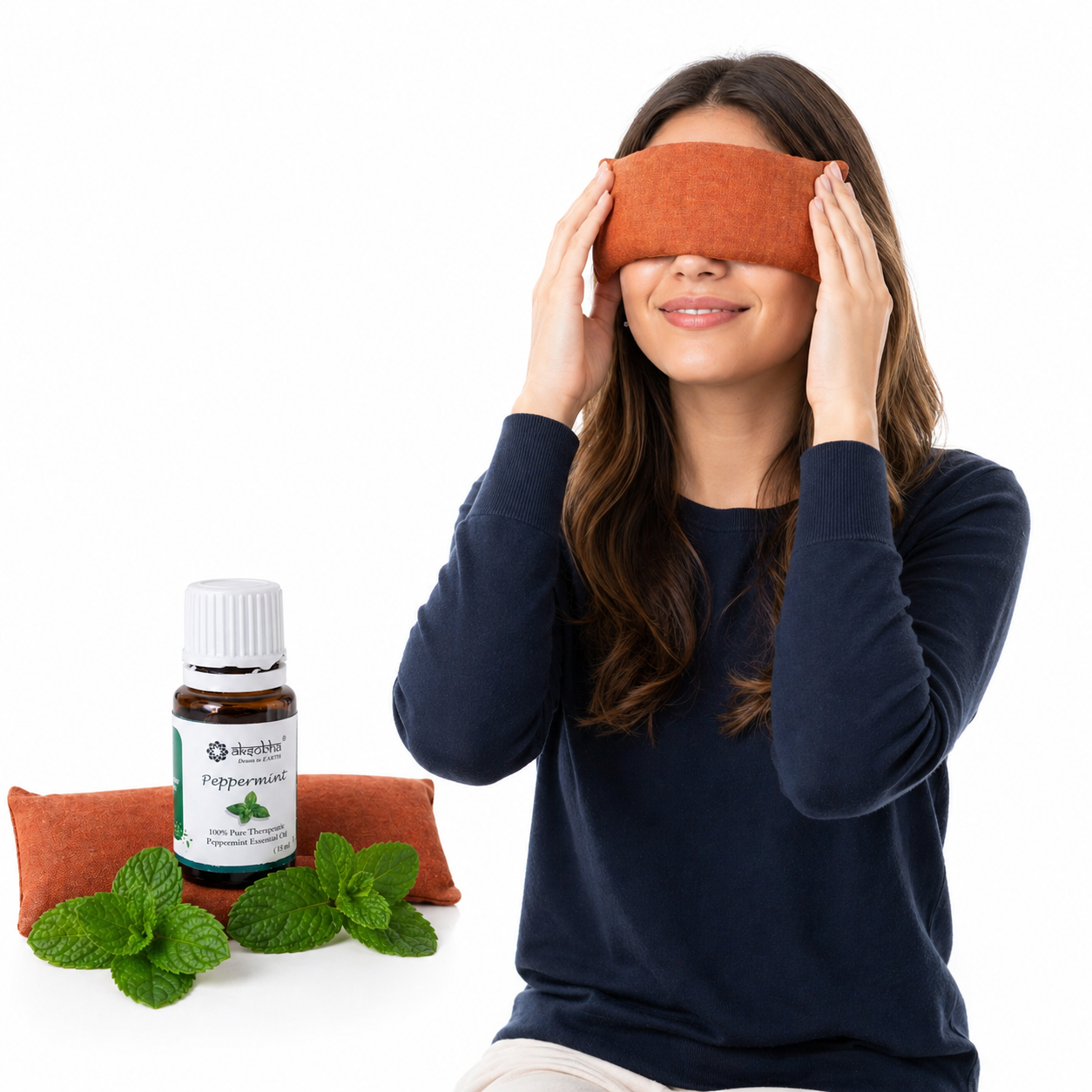 Aksobha Sinus Heating Pad – Hot & Cold Therapy for Sinus, Migraine & Cold Relief | Handmade with Seeds & 15ml Peppermint Oil | Eco-Friendly & Reusable