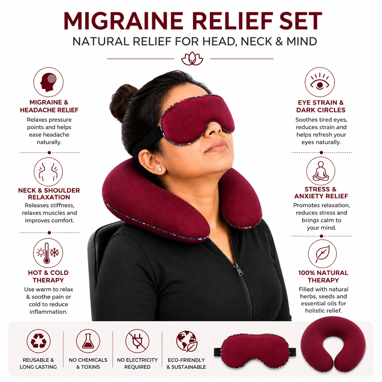 Migraine Relief Kit – Natural Headache and Stress Relief Solution